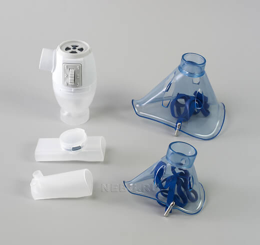 Емкость для распыления лекарств, загубник, насадка для носа и маски компрессорного небулайзера Microlife NEB 10